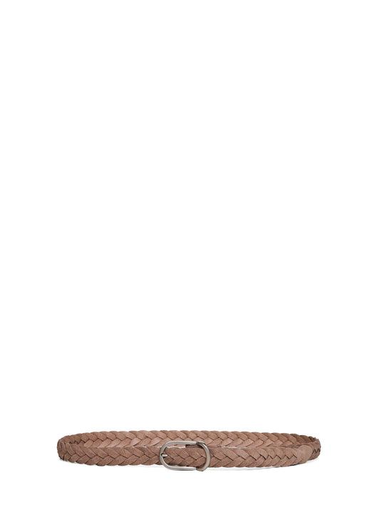 Light brown suede woven belt