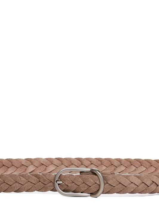 Light brown suede woven belt