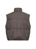 Piumino senza maniche in twill effetto denim olivo con monile