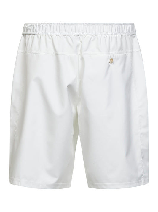 Bermuda in nylon bianco con logo