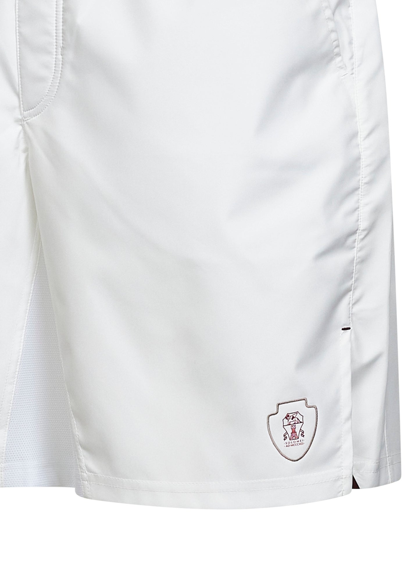 Bermuda in nylon bianco con logo