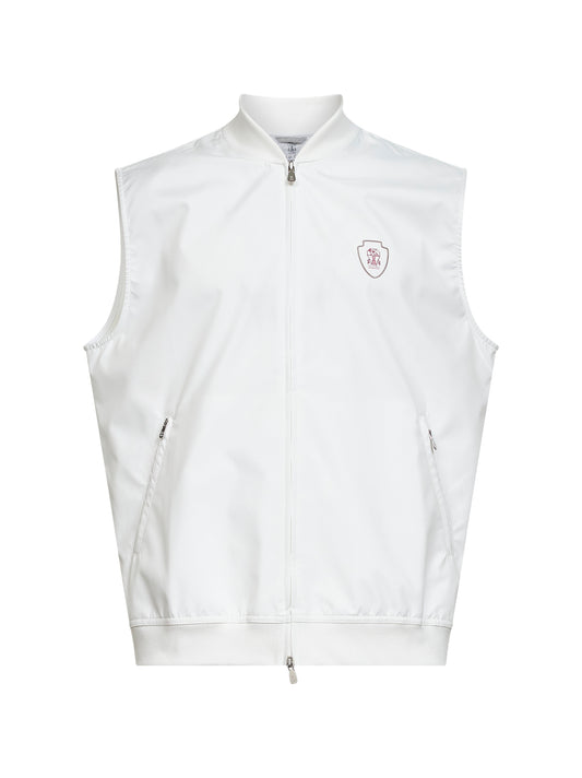 White nylon logo vest