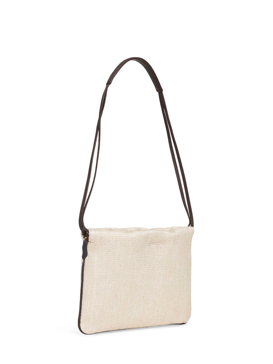 Borsa a tracolla corda con ricamo in monile