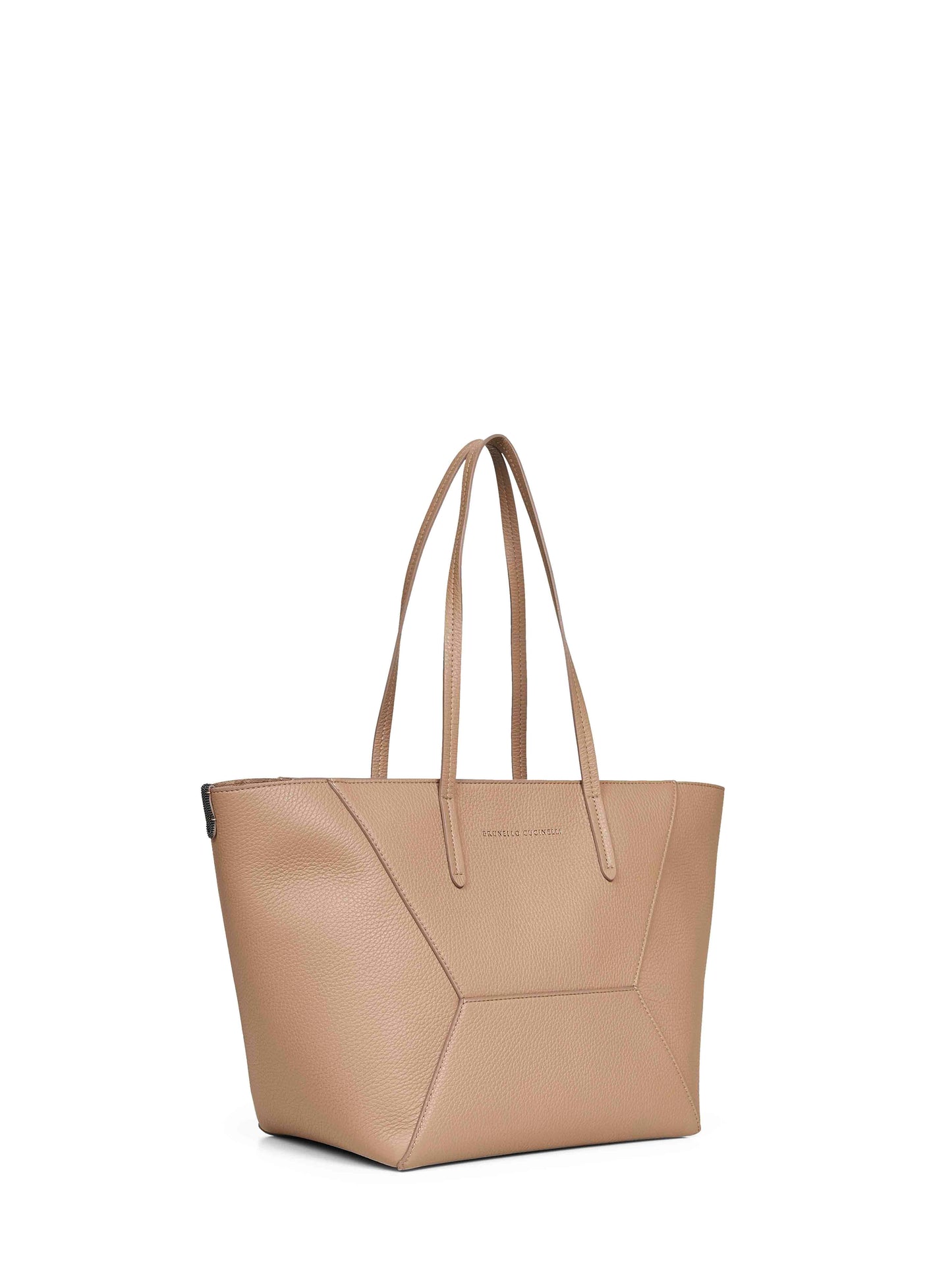 Borsa a spalla BC Duo piccola beige con monile