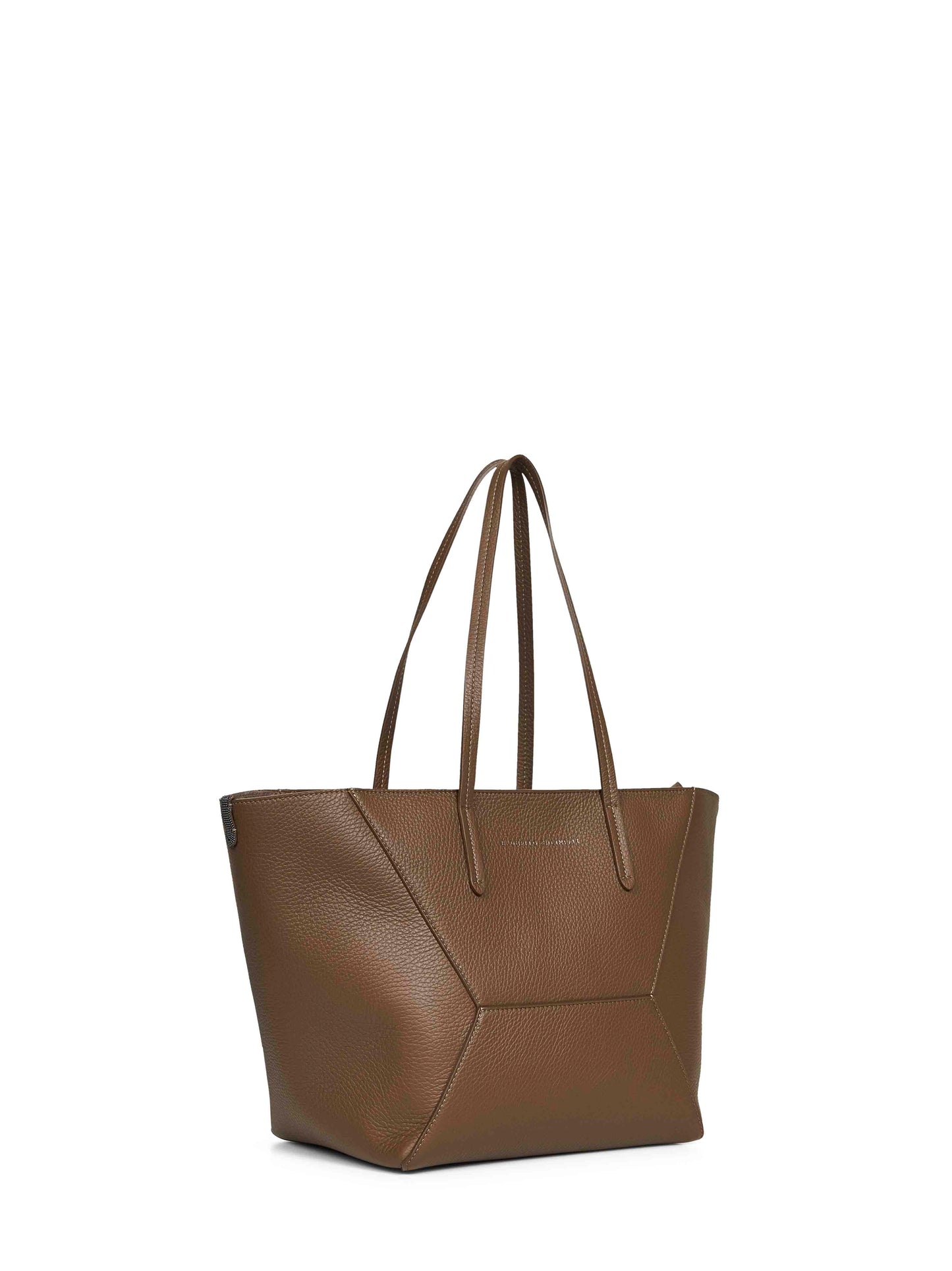 Borsa a spalla BC Duo piccola fango con monile