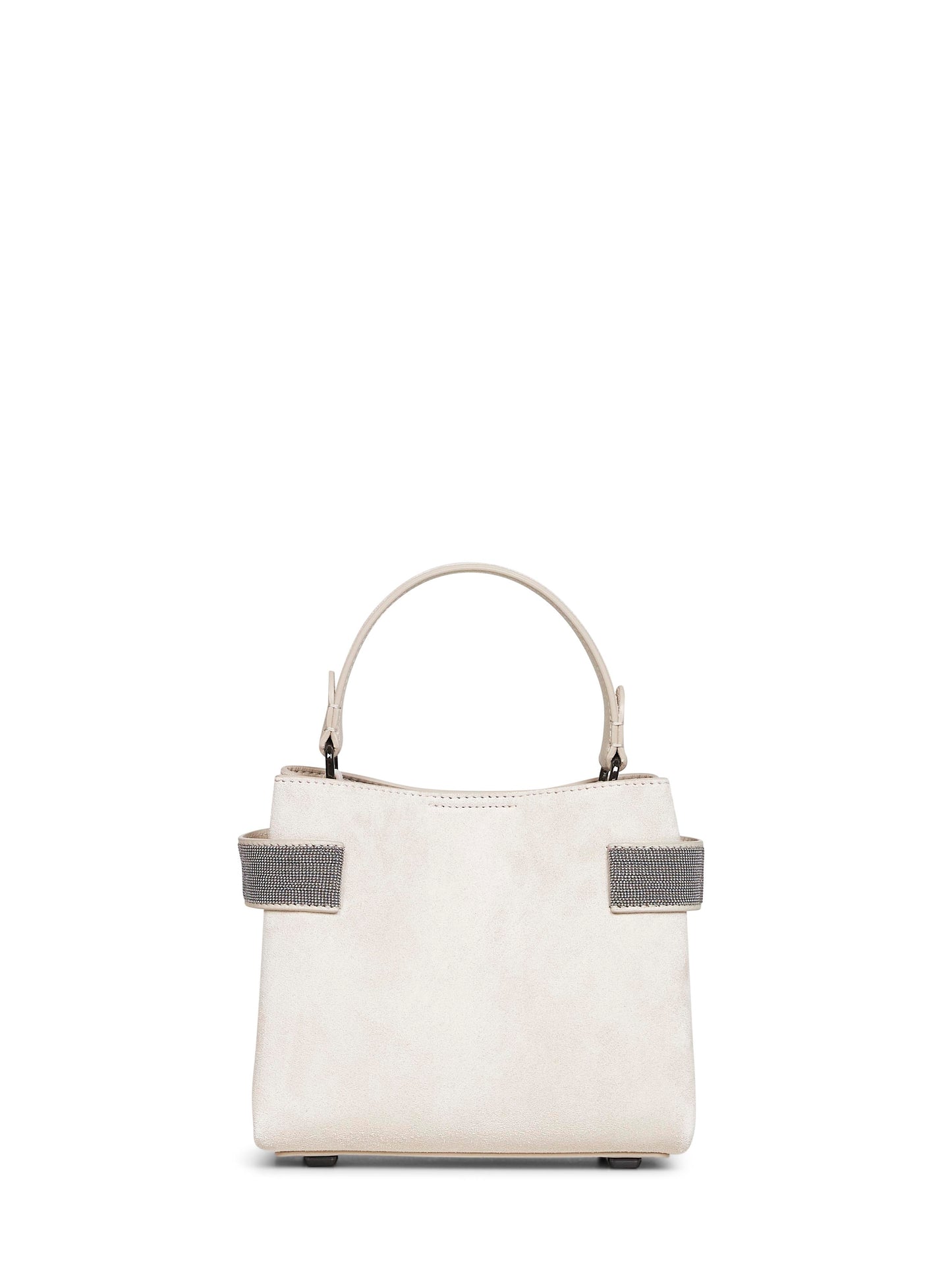 Borsa Top-Handle Essence piccola avorio con Precious Bands