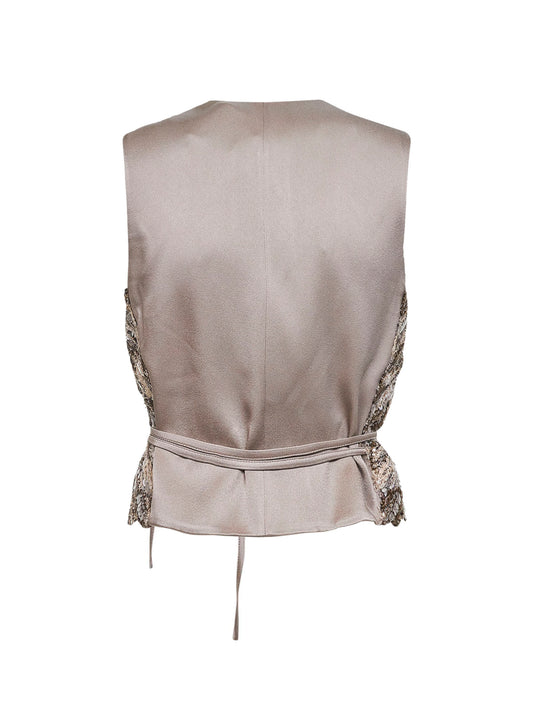 Gilet Dazzling Chevron Embroidery marrone