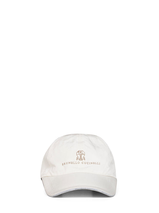 Ivory microfibre logo Baseball cap