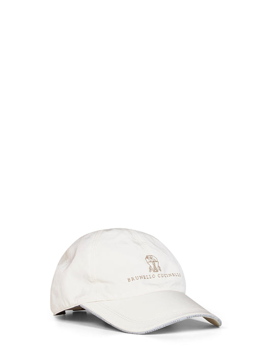 Ivory microfibre logo Baseball cap