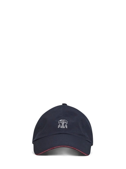 Blue nylon logo Baseball cap