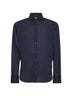 Navy blue silk and cotton jersey shirt