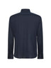 Navy blue silk and cotton jersey shirt