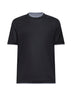 T-shirt in jersey nero con Faux Layering