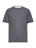 T-shirt in jersey grigio scuro con Faux Layering