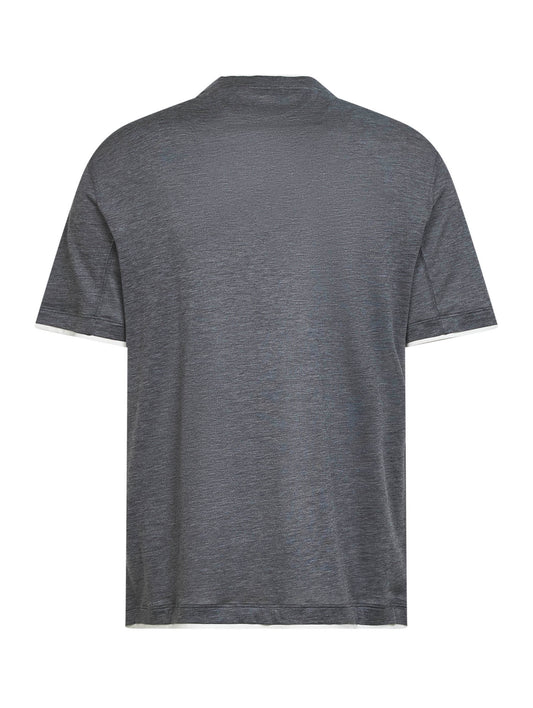 Dark grey jersey Faux Layering T-shirt