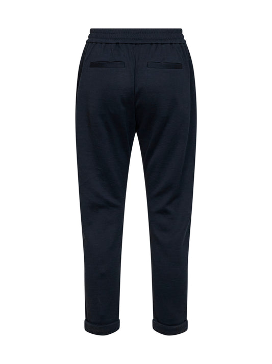Blue cotton and silk interlock trousers with monili