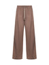 Pantaloni in interlock di cotone e seta marrone con monile