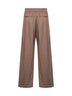 Pantaloni in interlock di cotone e seta marrone con monile