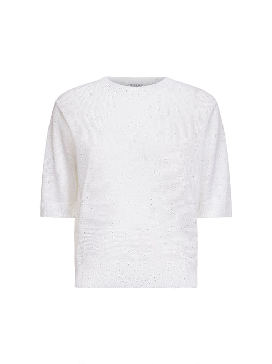 White Dazzling cotton sweater