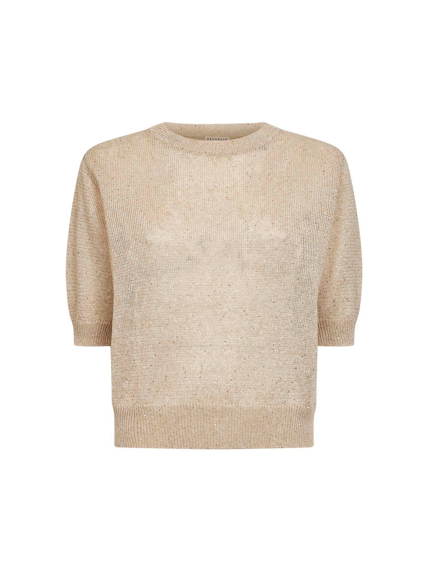 Beige Dazzling cotton sweater