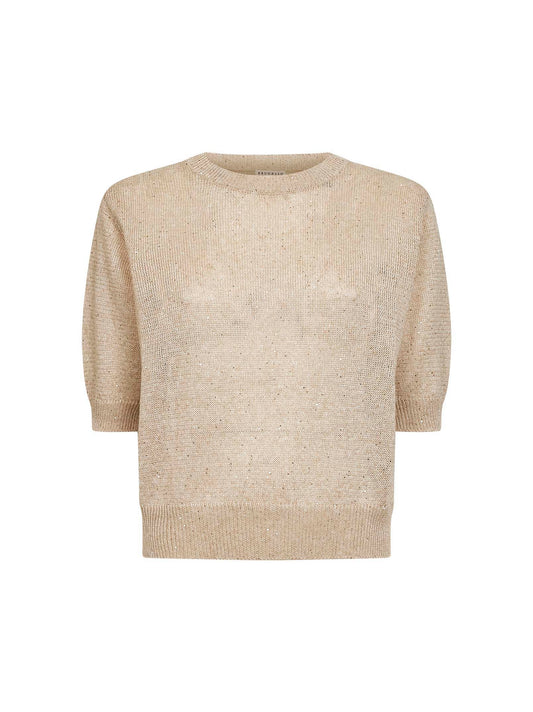 Beige Dazzling cotton sweater