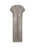 Mud linen and cotton Dazzling Water Lillies long cardigan
