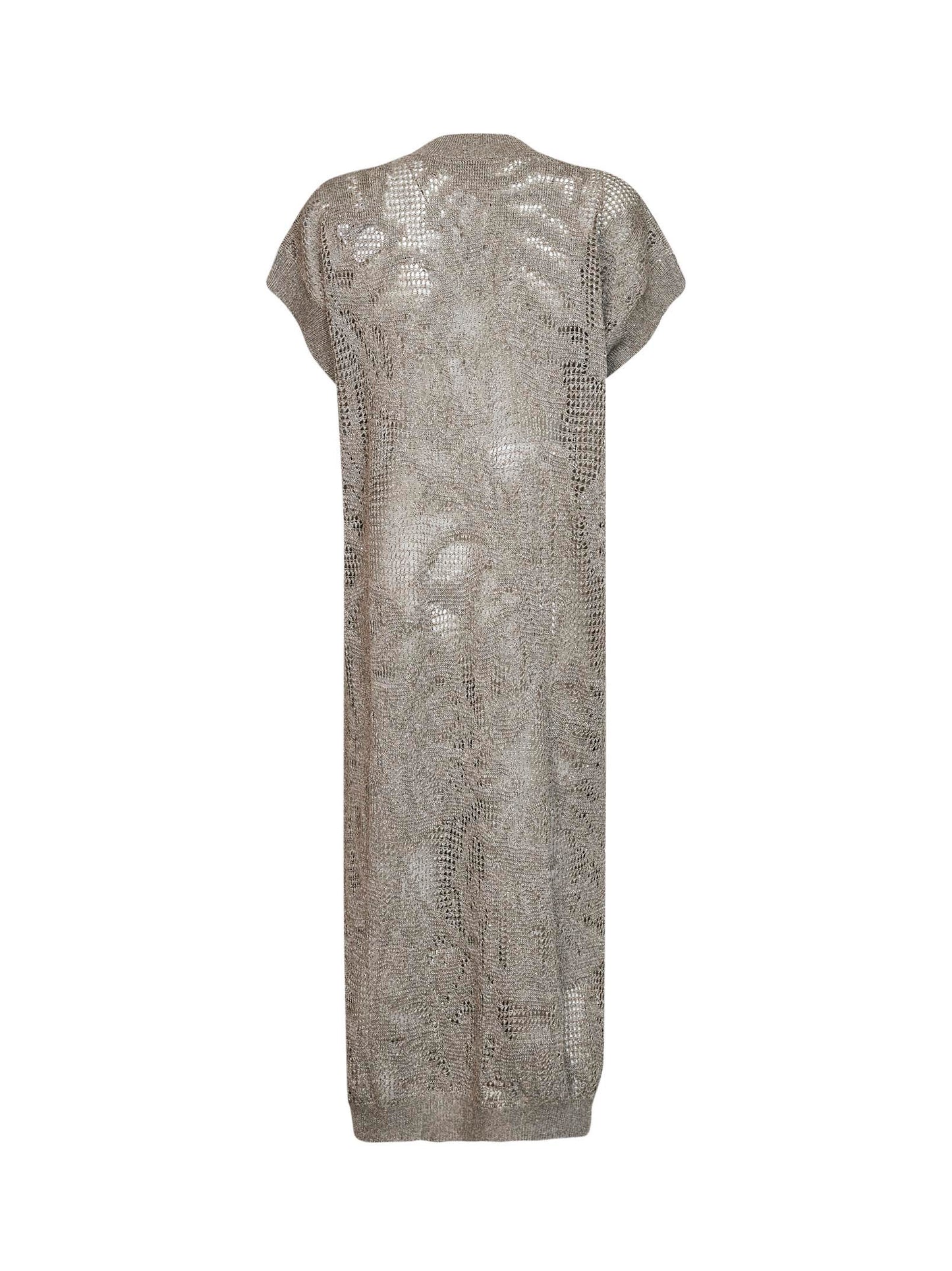 Mud linen and cotton Dazzling Water Lillies long cardigan