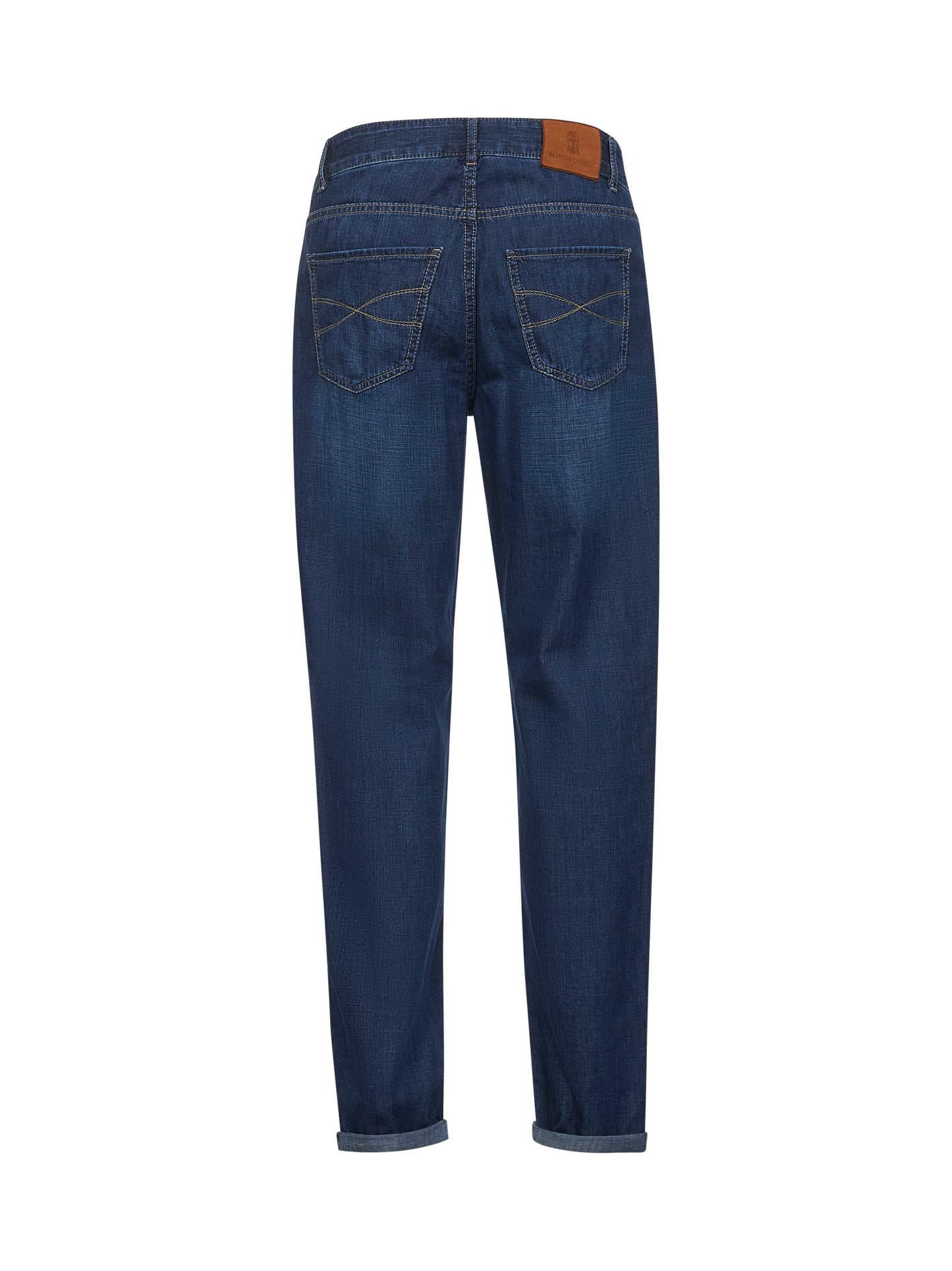 Straight-leg cotton denim jeans