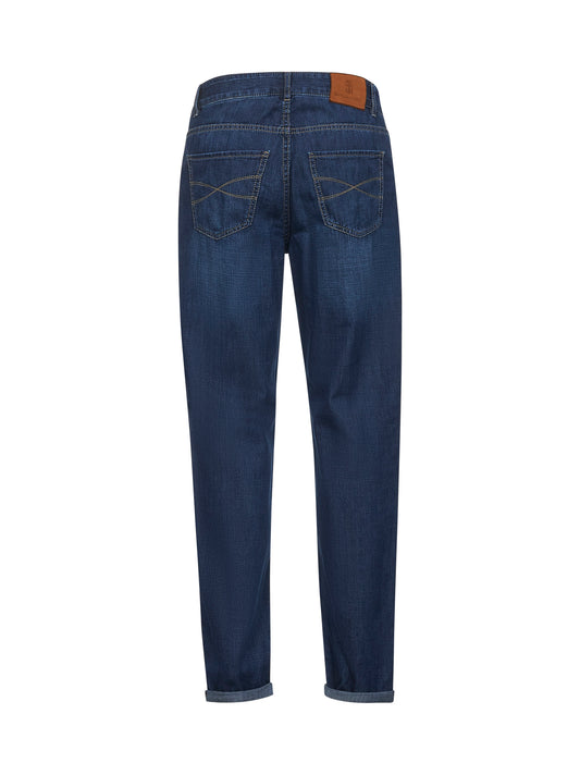 Jeans dritti in denim di cotone