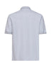 Grey cotton pique logo polo shirt