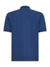 Avio blue cotton pique logo polo shirt