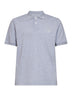 Polo in piquet di cotone grigio con logo