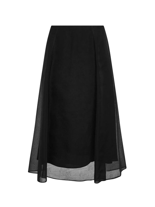 Black Crispy silk Circle skirt