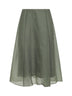 Olive green Crispy silk Circle skirt
