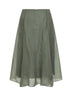 Olive green Crispy silk Circle skirt