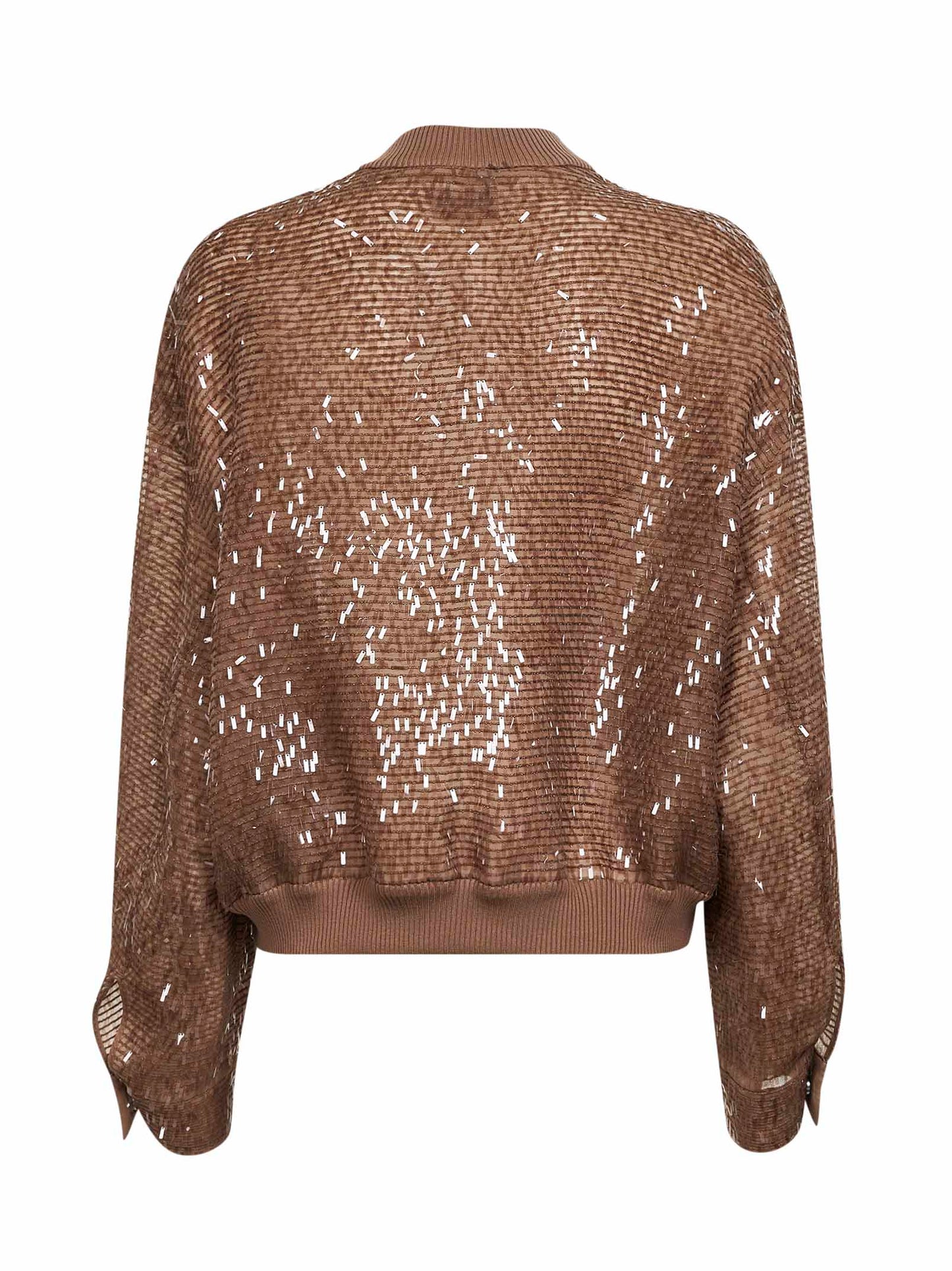 Bomber Dazzling Cascade Embroidery in seta Crispy beige
