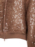 Bomber Dazzling Cascade Embroidery in seta Crispy beige