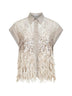 Camicia Dazzling Dégradé in fil coupé e seta Crispy argento