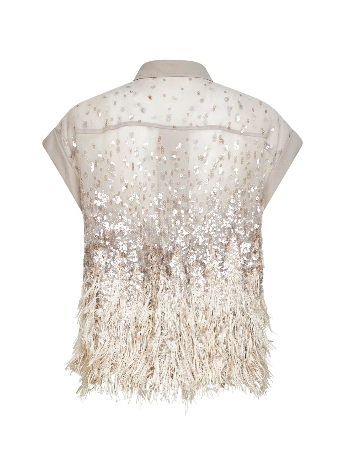 Camicia Dazzling Dégradé in fil coupé e seta Crispy argento