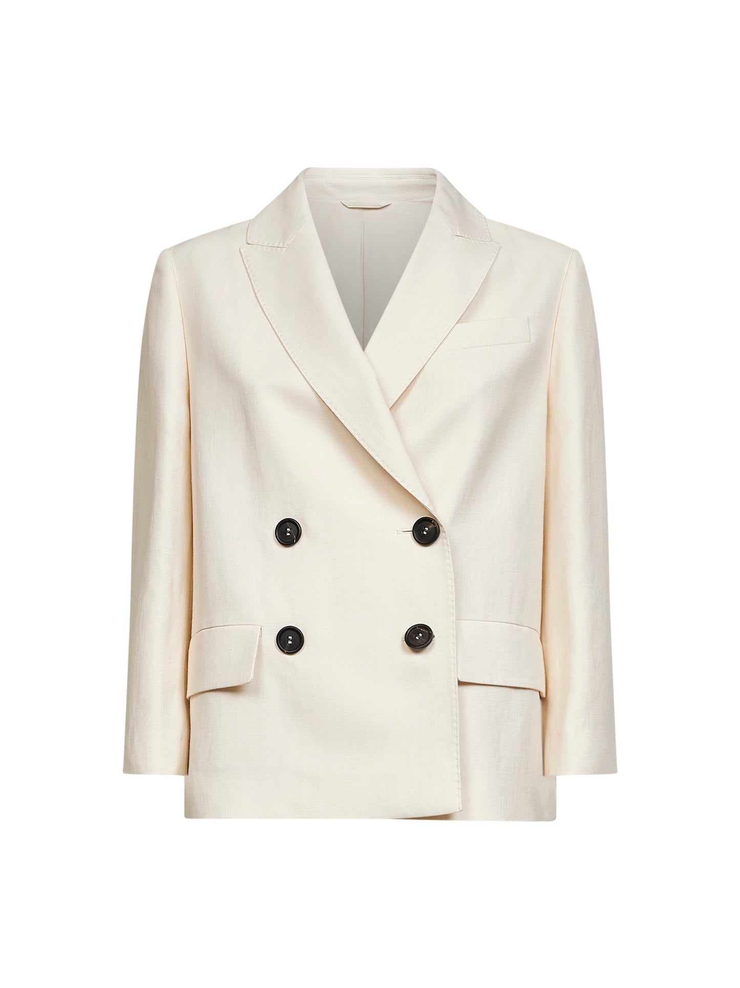 Ivory Fluid twill jacket with monili