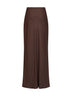 Gonna lunga Fluid Bias-Cut in twill di viscosa e lino cacao