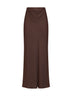Gonna lunga Fluid Bias-Cut in twill di viscosa e lino cacao