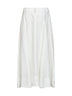 White Fluid twill Sartorial skirt with monili