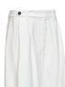 White Fluid twill Sartorial skirt with monili