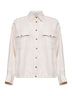 Camicia in twill Fluid di viscosa e lino panna