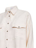 Camicia in twill Fluid di viscosa e lino panna