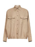 Camicia in twill Fluid di viscosa e lino sabbia