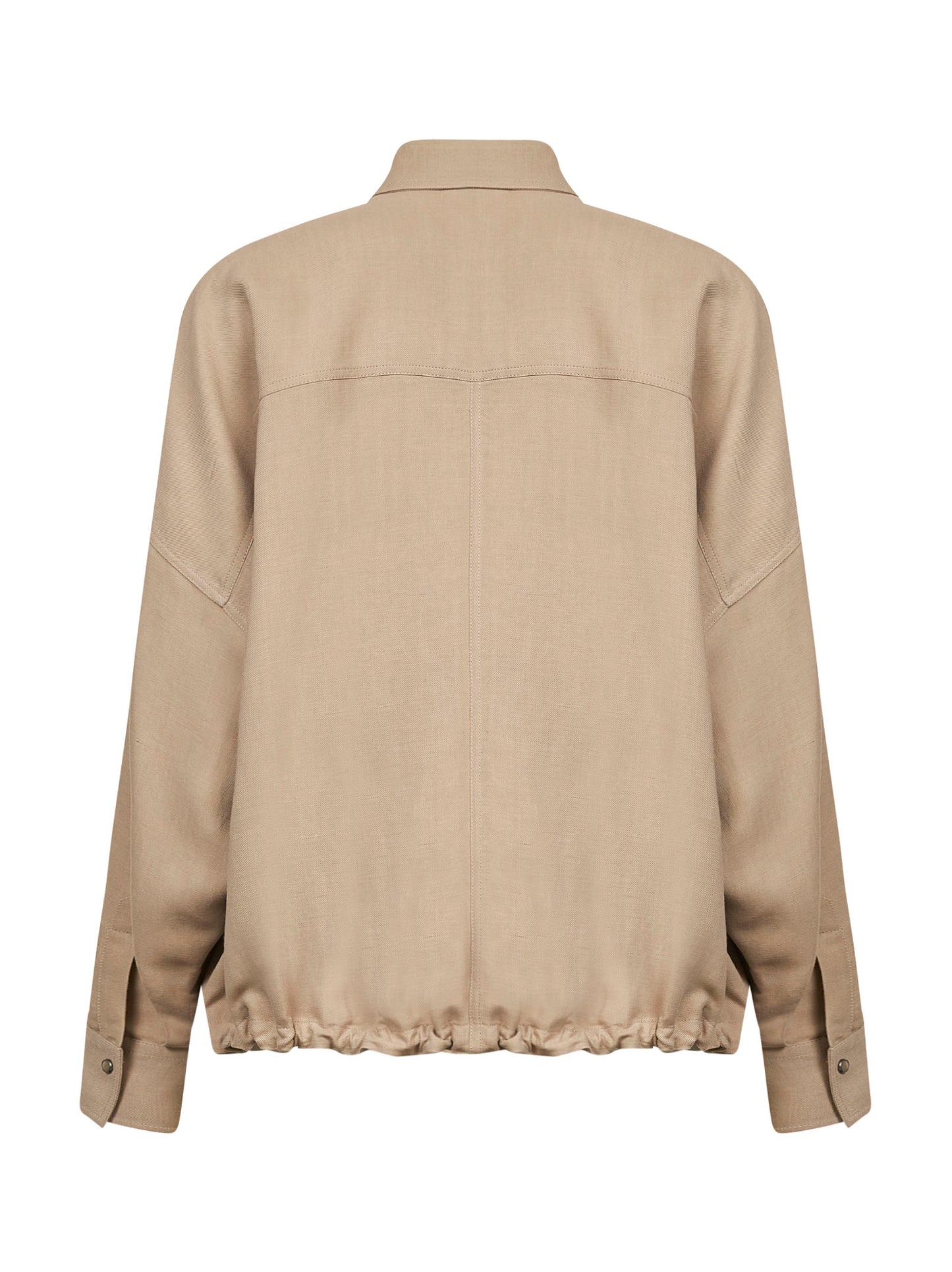 Camicia in twill Fluid di viscosa e lino sabbia