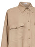 Camicia in twill Fluid di viscosa e lino sabbia