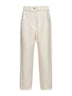 Ivory Fluid twill baggy trousers with monili